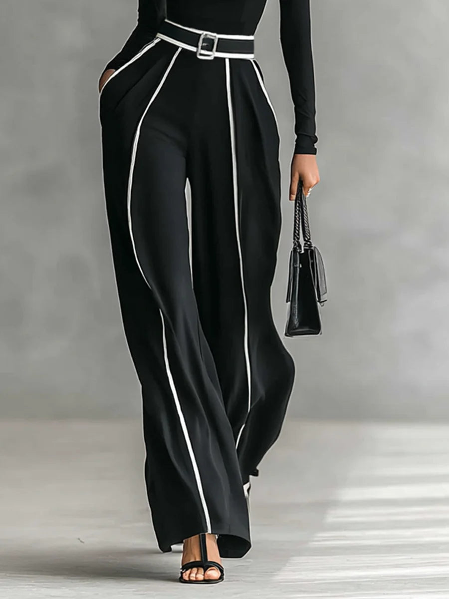 Emma | Set Elegante con Collo Alto e Pantaloni Ampi