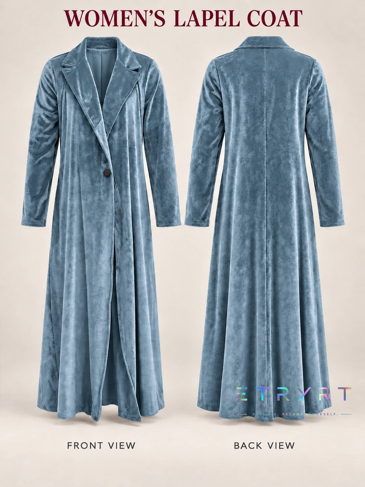 Beatrice | Cappotto ampio in velluto aperto