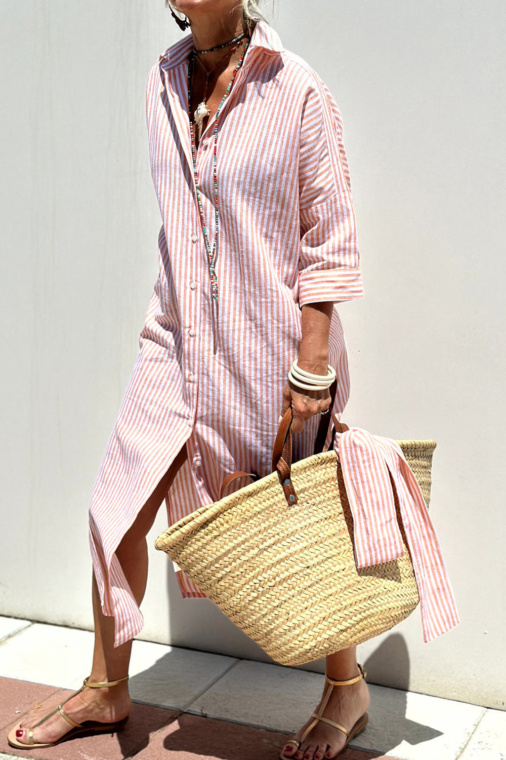 Sophia | Abito Camicia a Righe Senza Tempo con Elegante Comfort