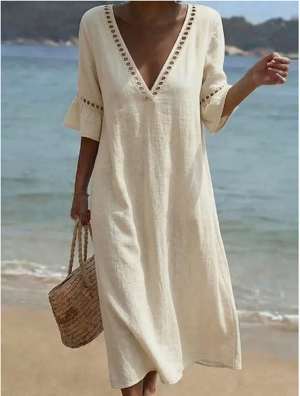 ELARA | Abito Maxi Leggero e Confortevole in Stile Costiera