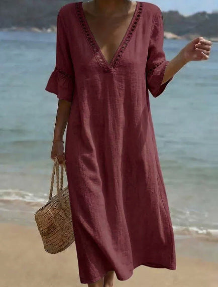 ELARA | Abito Maxi Leggero e Confortevole in Stile Costiera