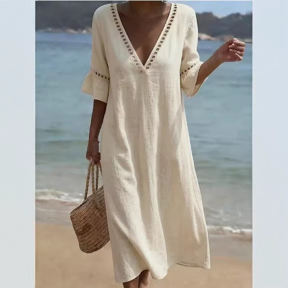 ELARA | Abito Maxi Leggero e Confortevole in Stile Costiera