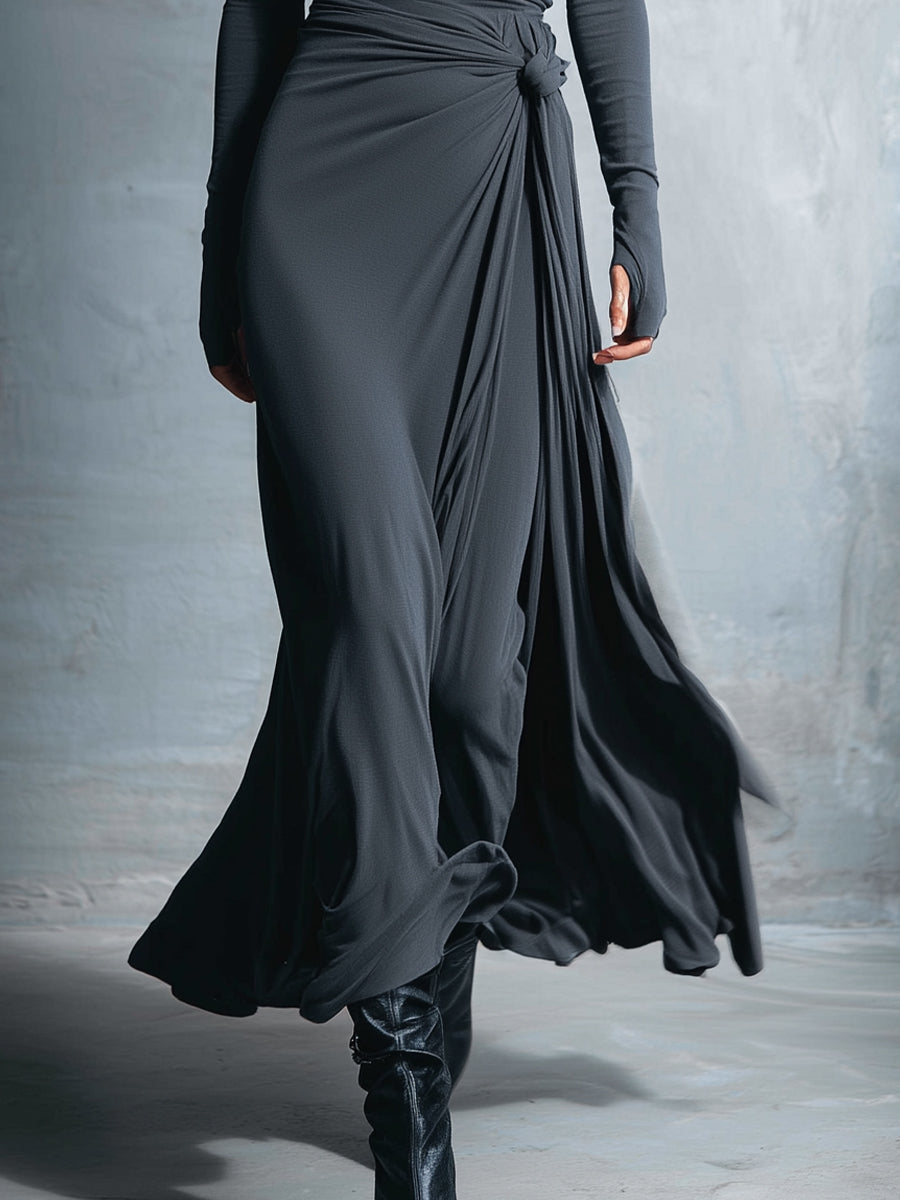 Mildred | Abito Maxi in Jersey con Nodo Laterale