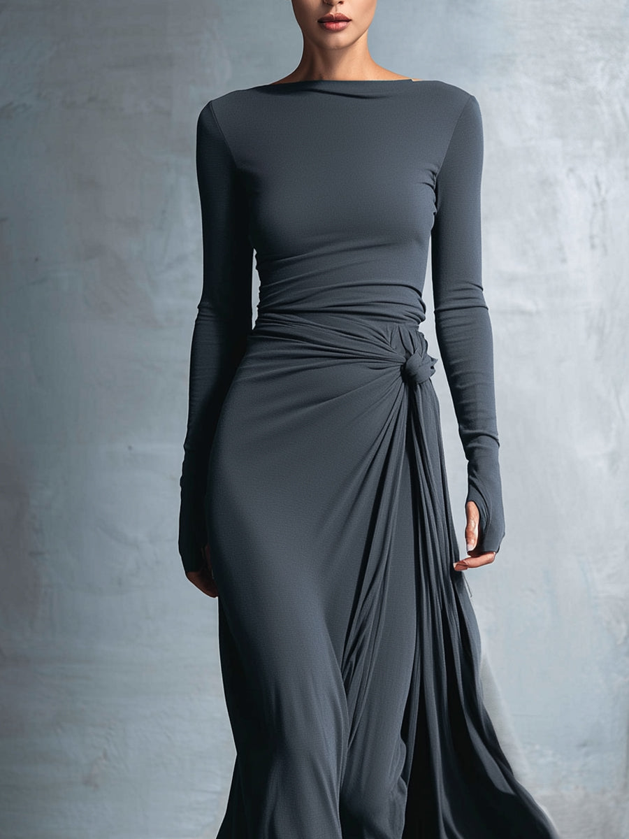 Naiara ❘ Vestito maxi con nodo laterale