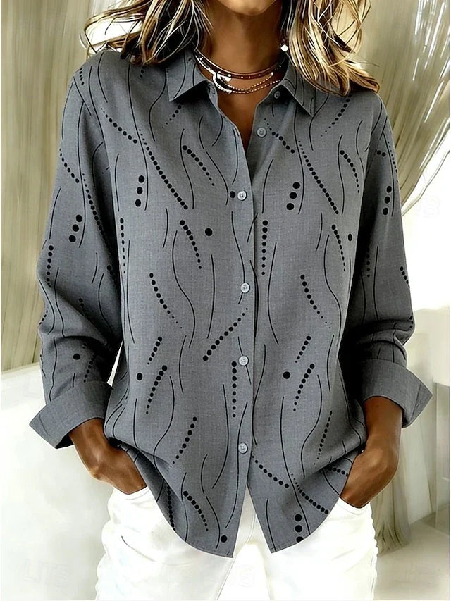 Pernella™ | Blusa Casual con Motivo a Linee Dotte