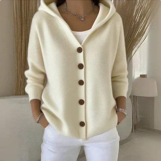 Zoé - Cardigan Morbido in Maglia con Cappuccio