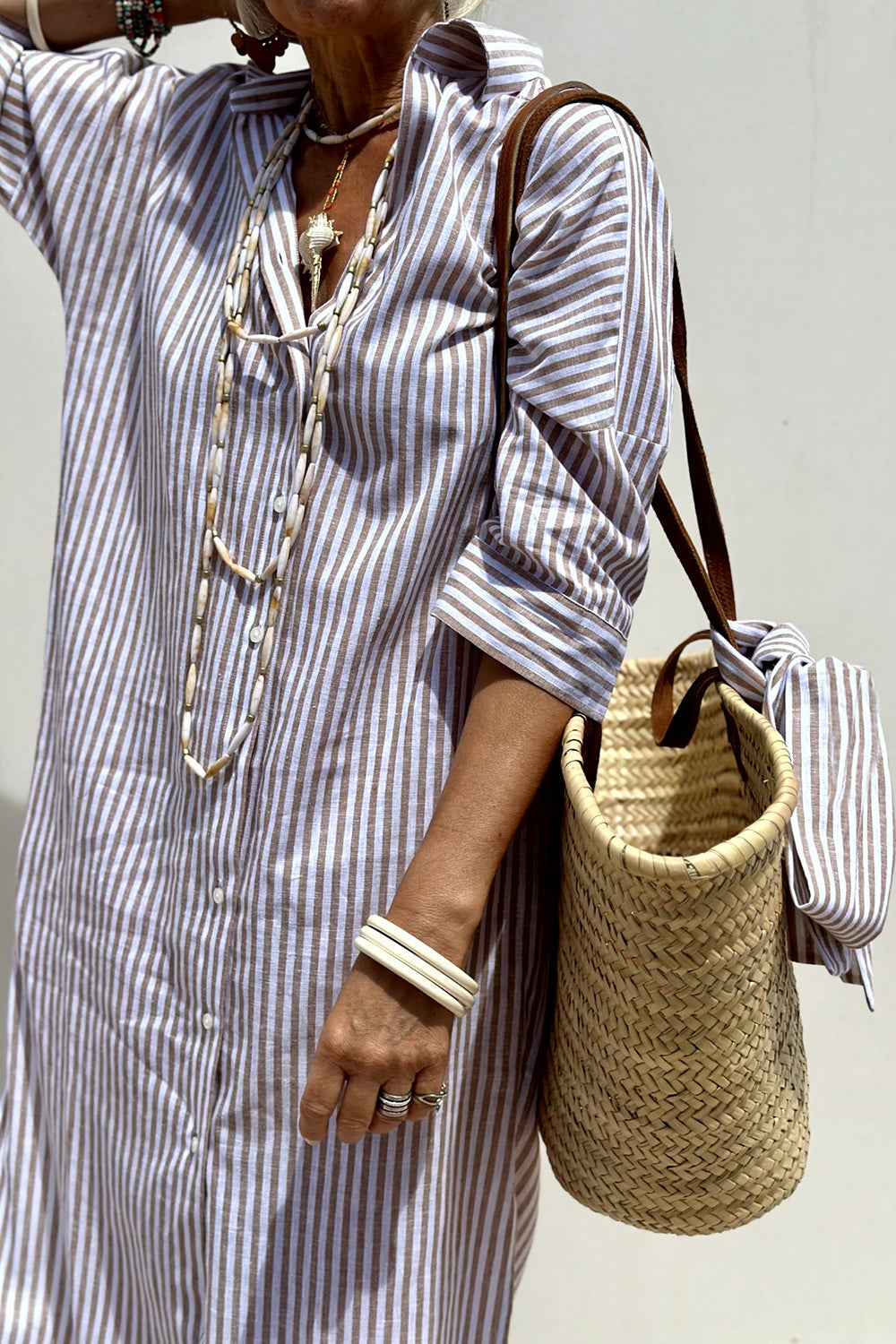 Sophia | Abito Camicia a Righe Senza Tempo con Elegante Comfort