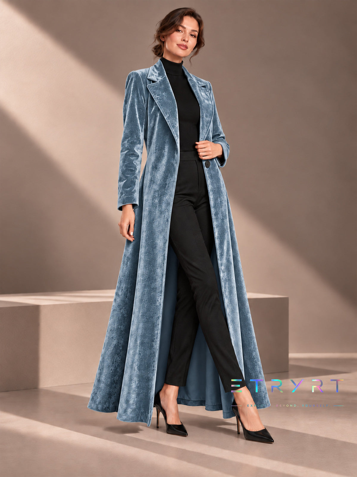 Beatrice | Cappotto ampio in velluto aperto