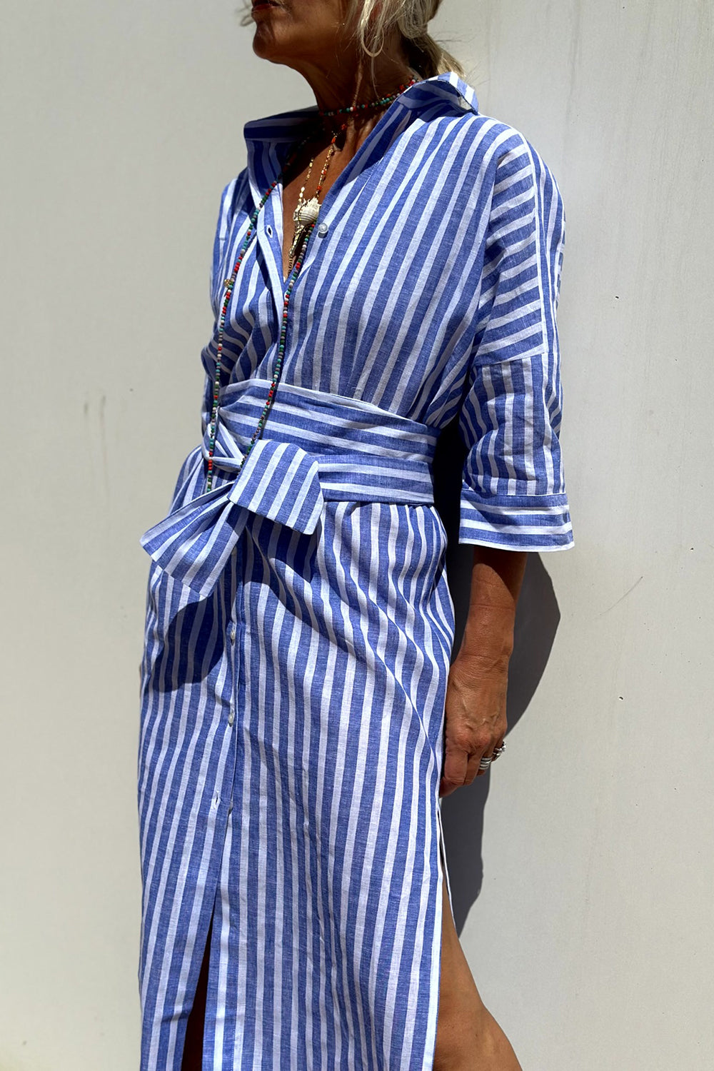 Sophia | Abito Camicia a Righe Senza Tempo con Elegante Comfort