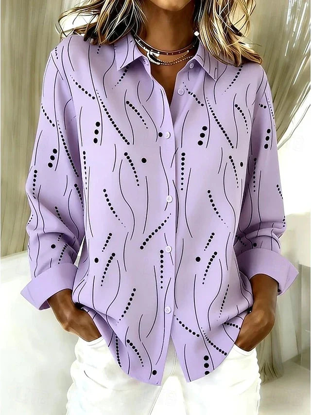 Dawnsley™ | Blusa Button Casual con Stampa Astratta