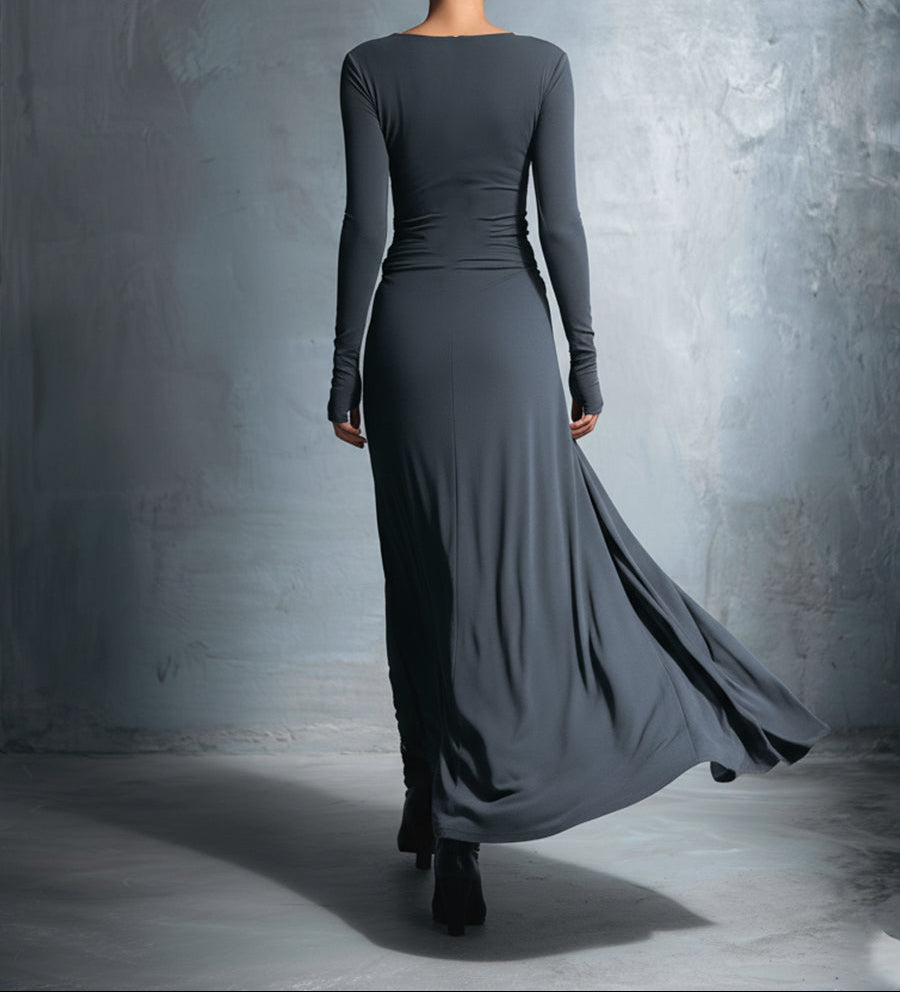 Mildred | Abito Maxi in Jersey con Nodo Laterale