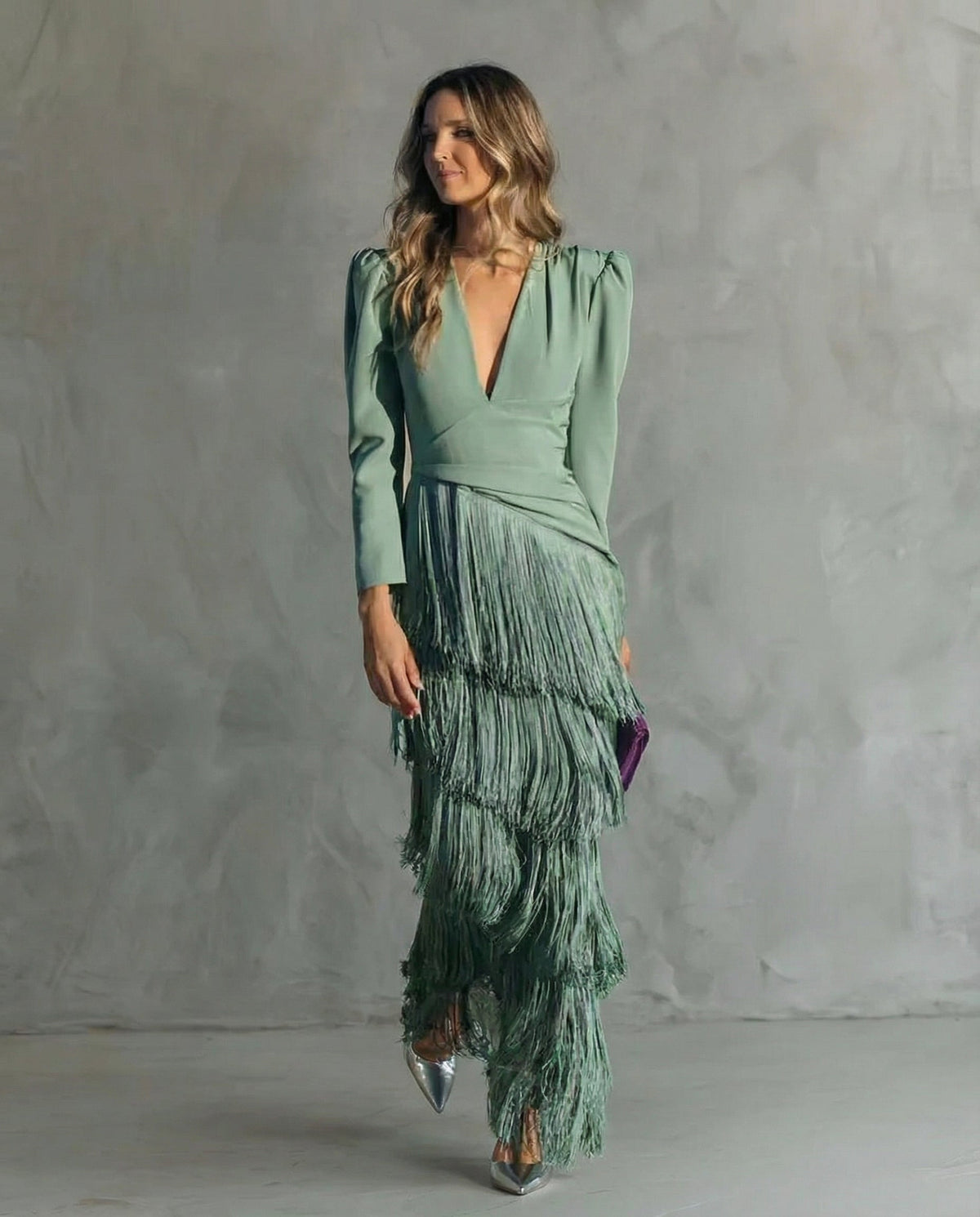 Chiara | Vestito Elegante con Maniche a Frange