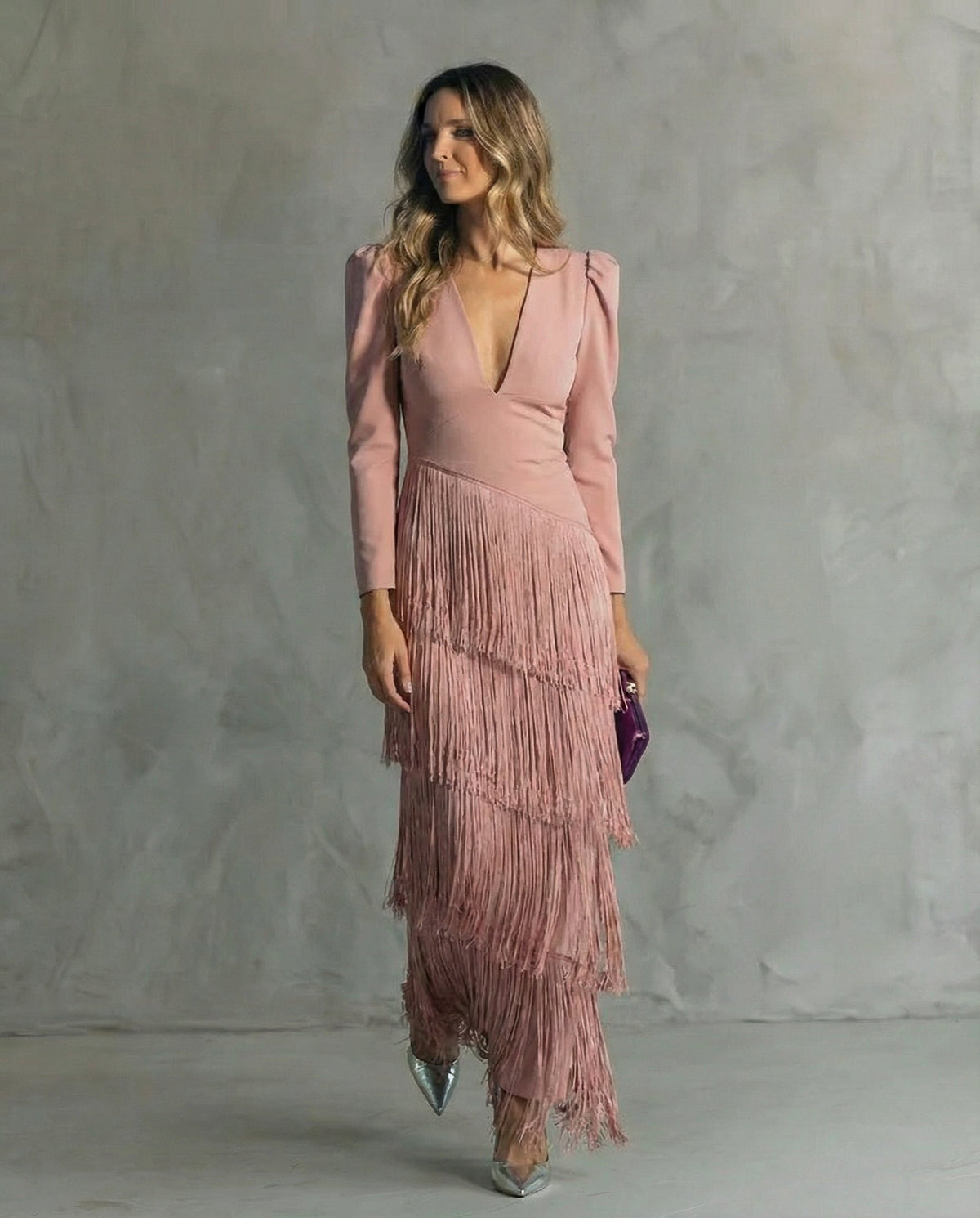 Chiara | Vestito Elegante con Maniche a Frange