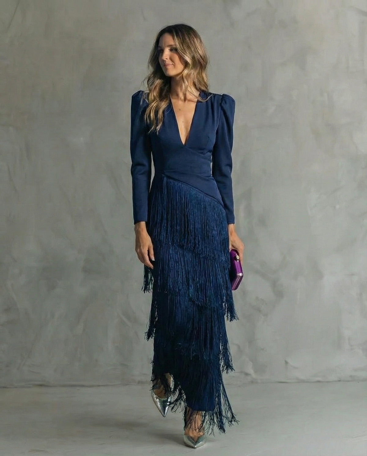 Chiara | Vestito Elegante con Maniche a Frange