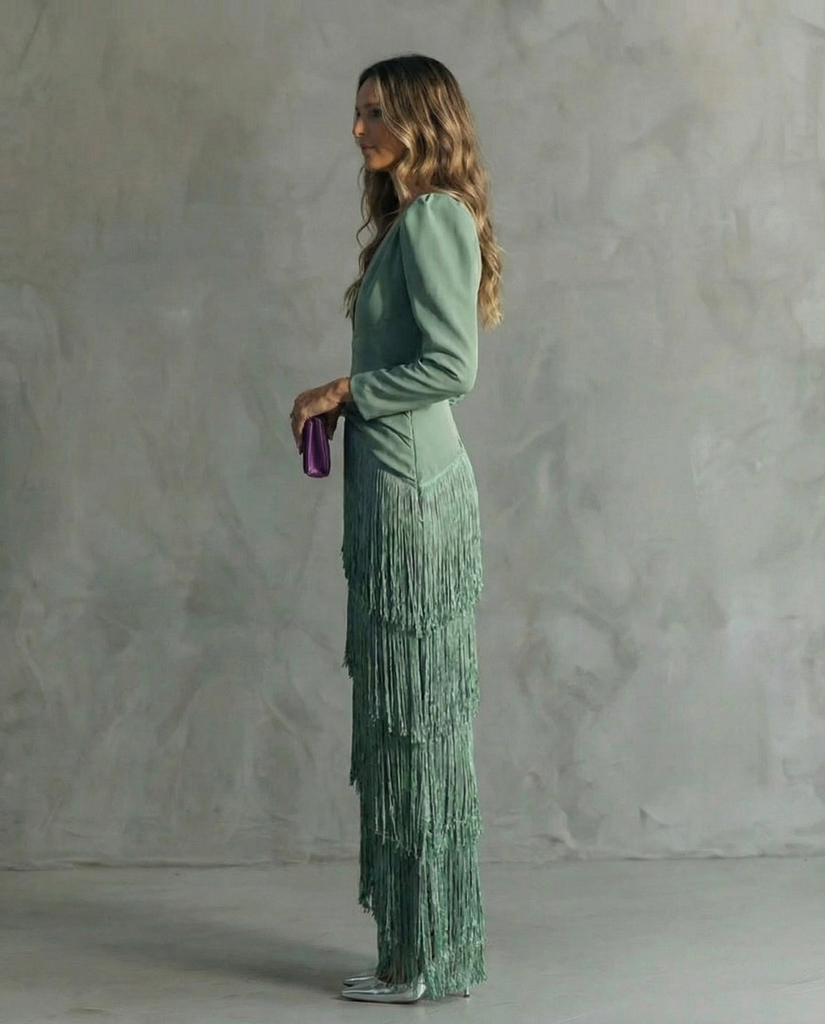 Chiara | Vestito Elegante con Maniche a Frange