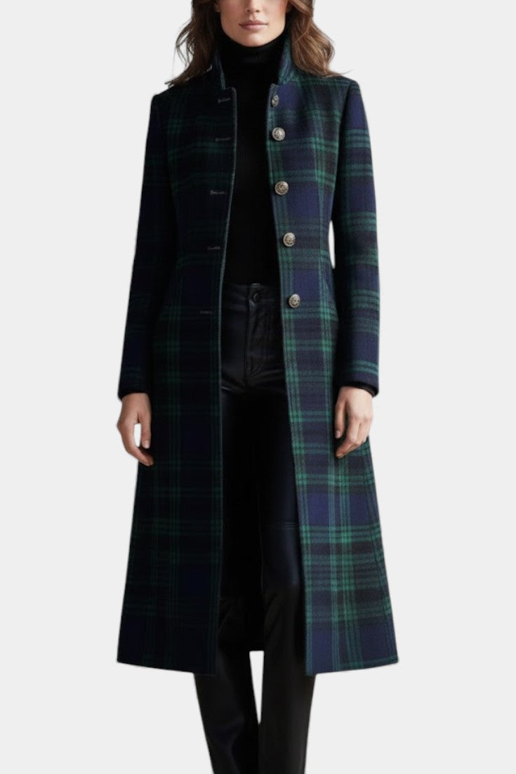 Rebecca | Cappotto midi attillato a quadri