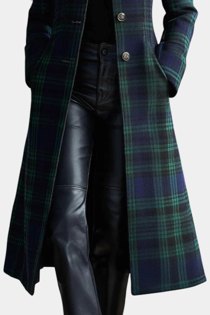 Rebecca | Cappotto midi attillato a quadri