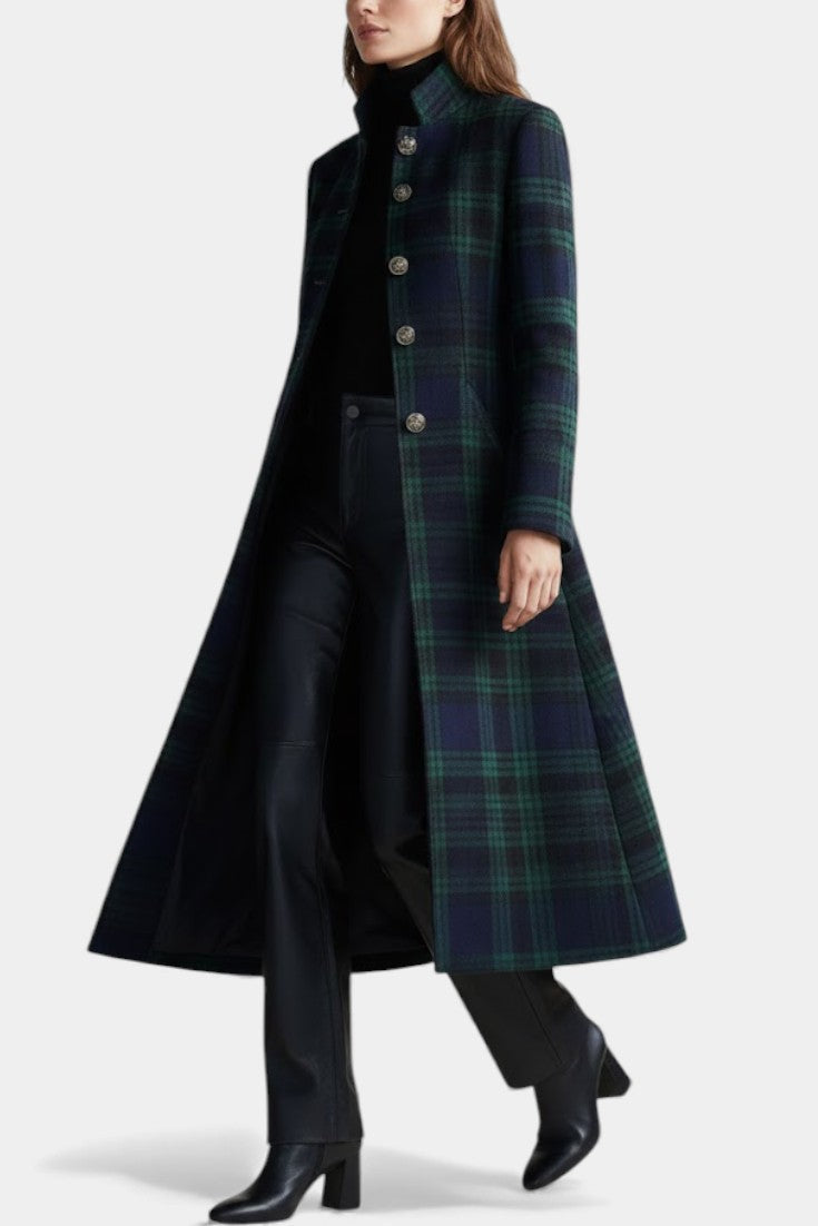 Rebecca | Cappotto midi attillato a quadri
