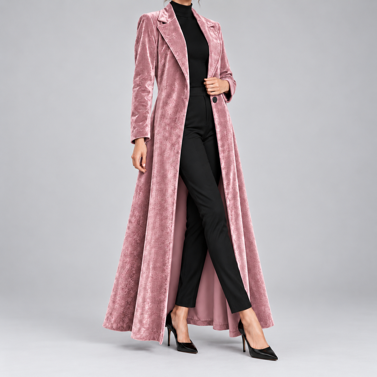 Beatrice | Cappotto ampio in velluto aperto