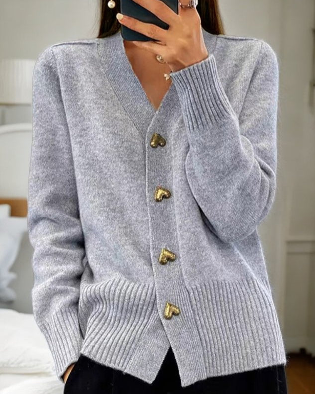 Michaela | Cardigan da Donna con Scollatura a V e Bottoni Frontali