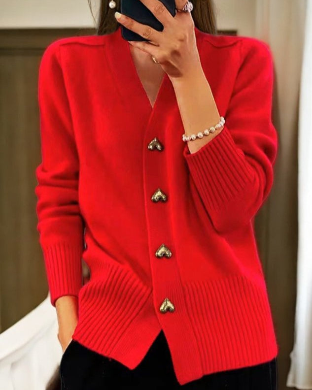 Michaela | Cardigan da Donna con Scollatura a V e Bottoni Frontali