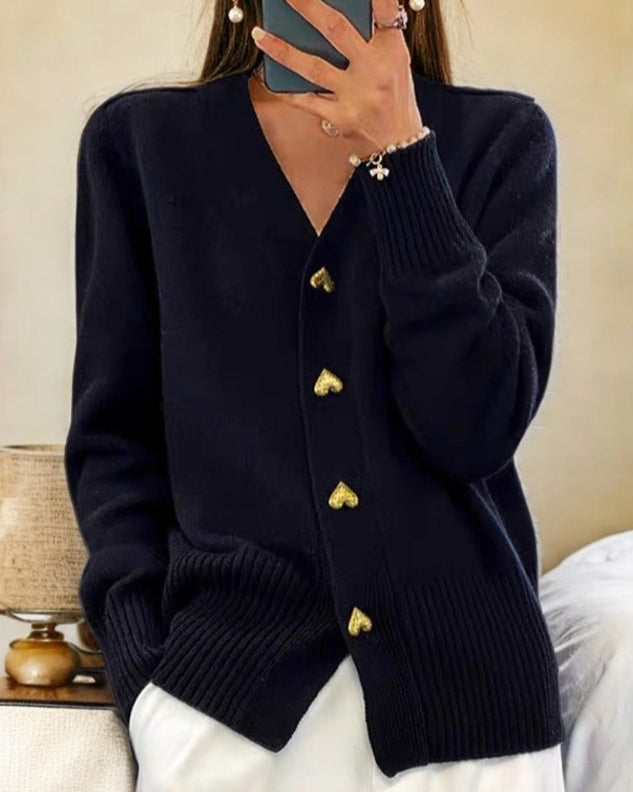 Michaela | Cardigan da Donna con Scollatura a V e Bottoni Frontali