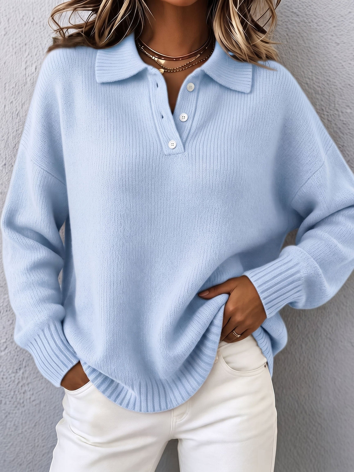 Marvelle | Maglione a Polo con Cappuccio