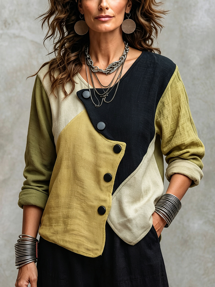 Eliza™ | Top Colorblock Asimmetrico alla Moda