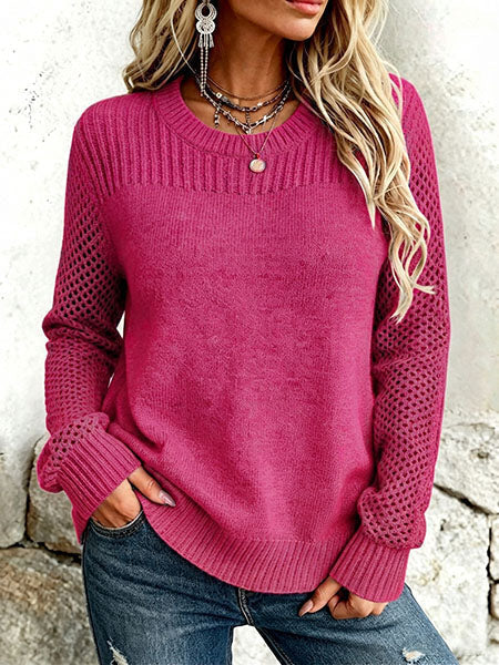 Lirienne | Maglione con Maniche in Maglia Aperta Testurizzata