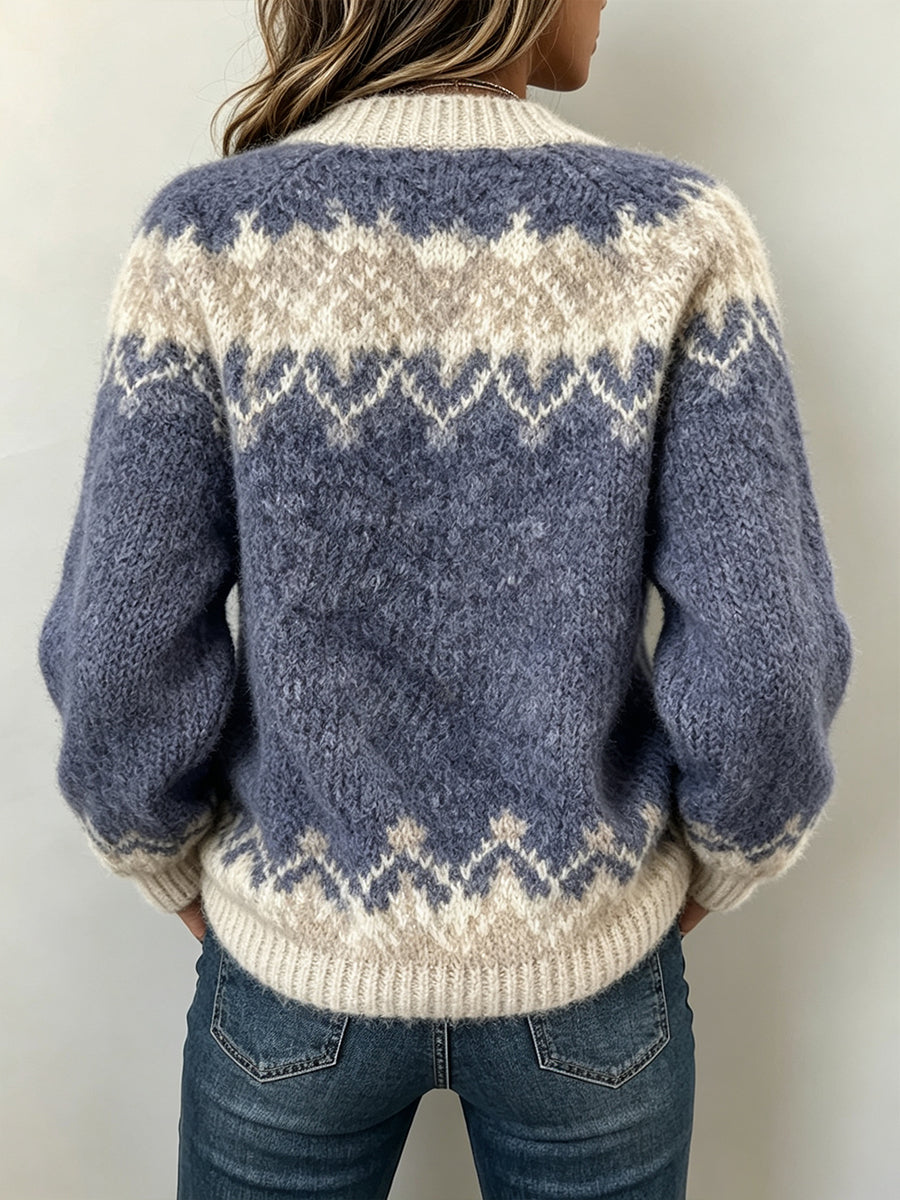 Norabelle | Maglione a V in Fair Isle