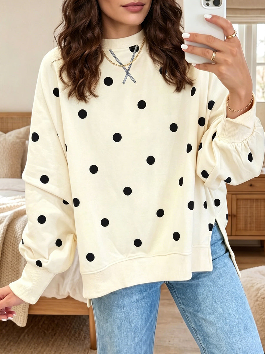 Olivia™ | Maglione Chic Giallo Sole e Blu a Pois