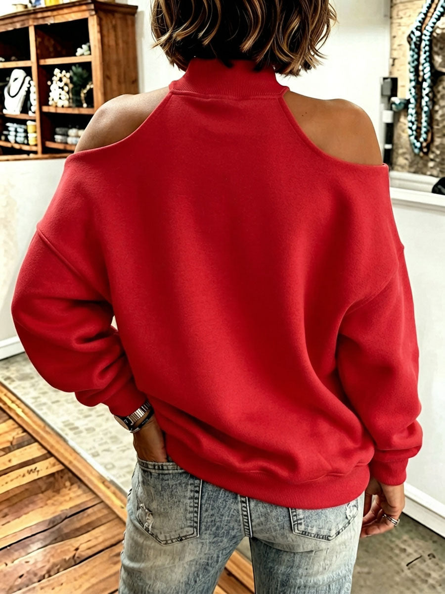 Evelyn™ | Felpa Chic Oversized con Collo Alto e Dettaglio Fiocco