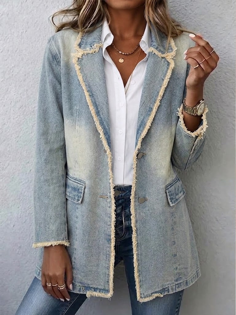 Dionne™ | Blazer Oversize in Stile Vintage con Bordo Grezzo