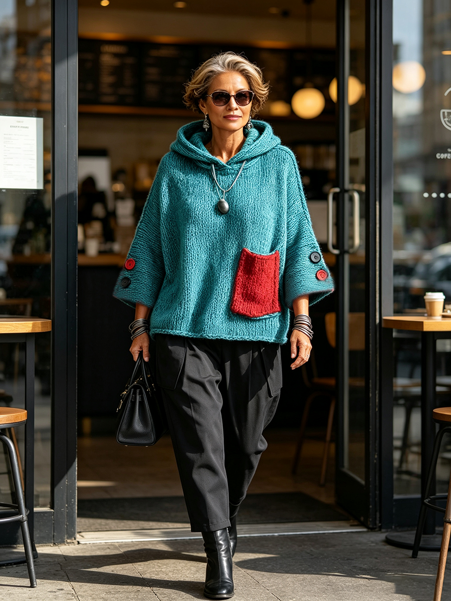 Zara™ - Maglione con Cappuccio e Tasca a Contrasto