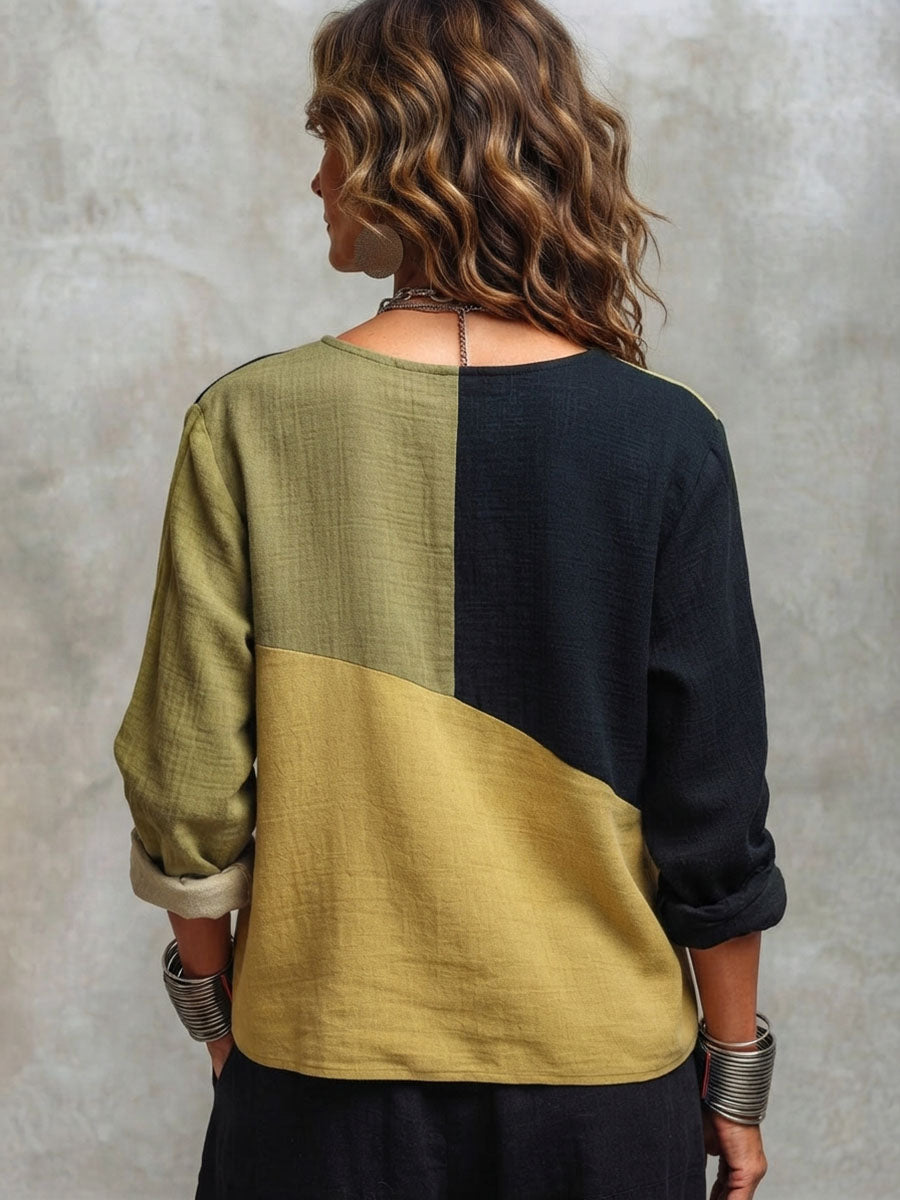Eliza™ | Top Colorblock Asimmetrico alla Moda
