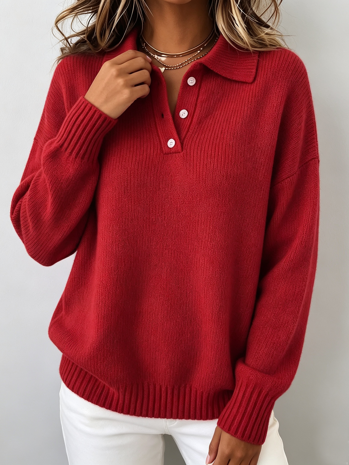 Marvelle | Maglione a Polo con Cappuccio
