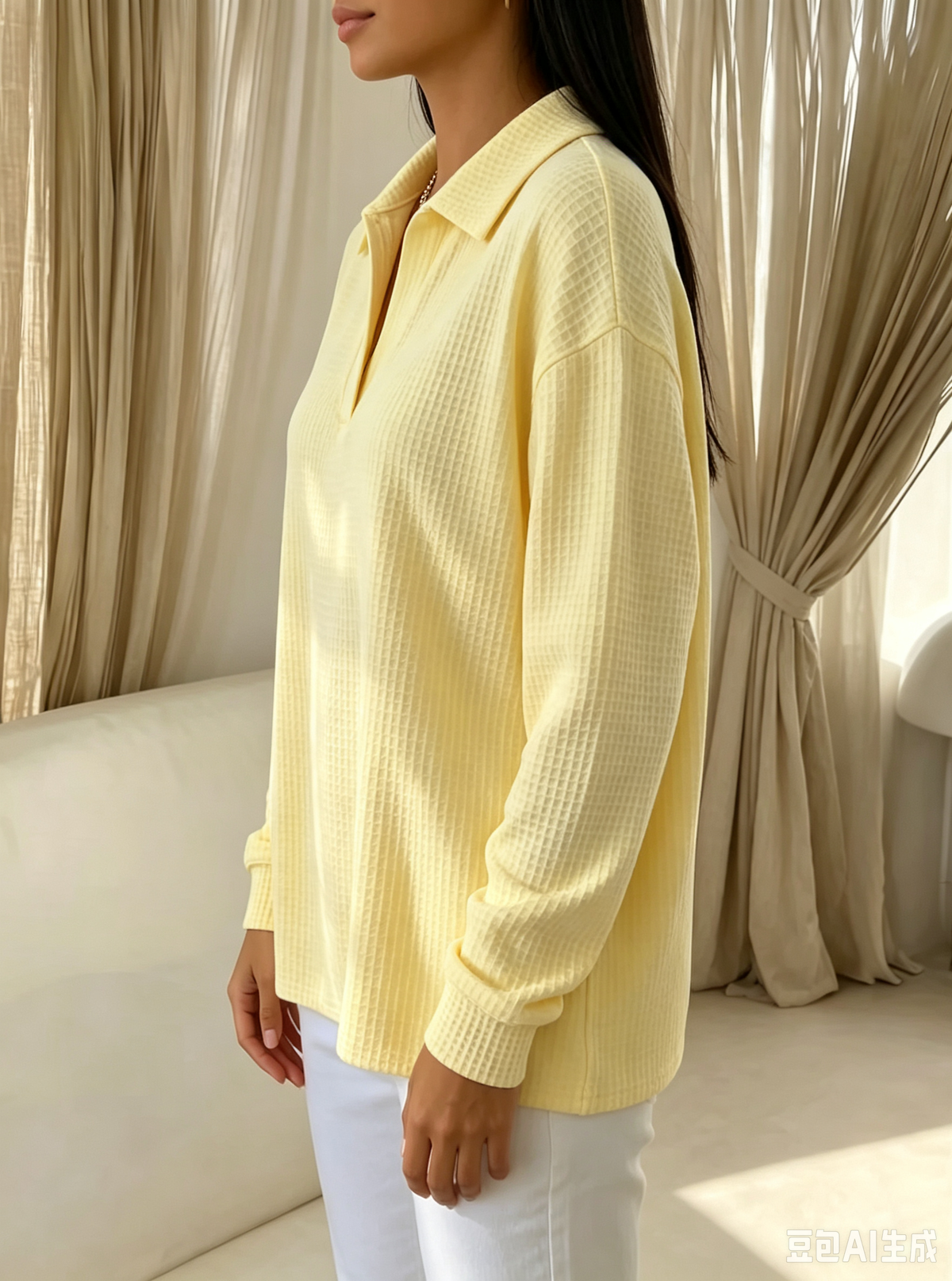 Idalia | Polo Top in Maglia Waffle Chic e Morbido