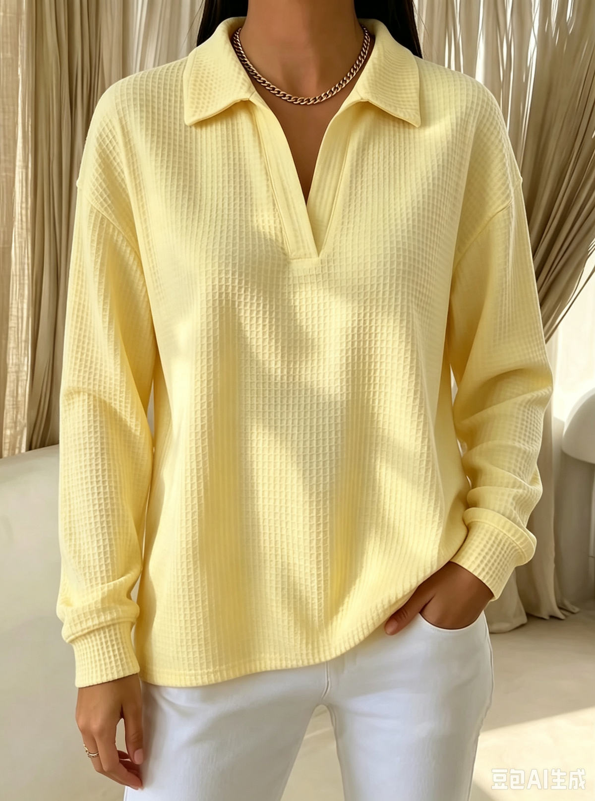Idalia | Polo Top in Maglia Waffle Chic e Morbido