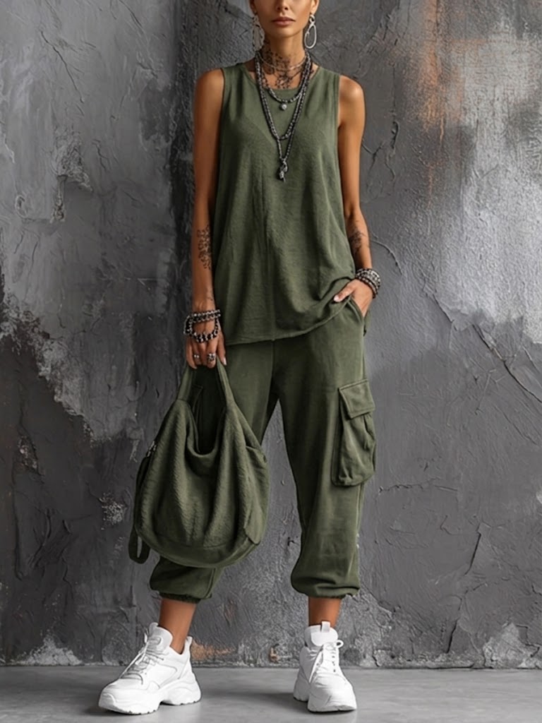 Muriel | Completo Casual Morbido con Tasche