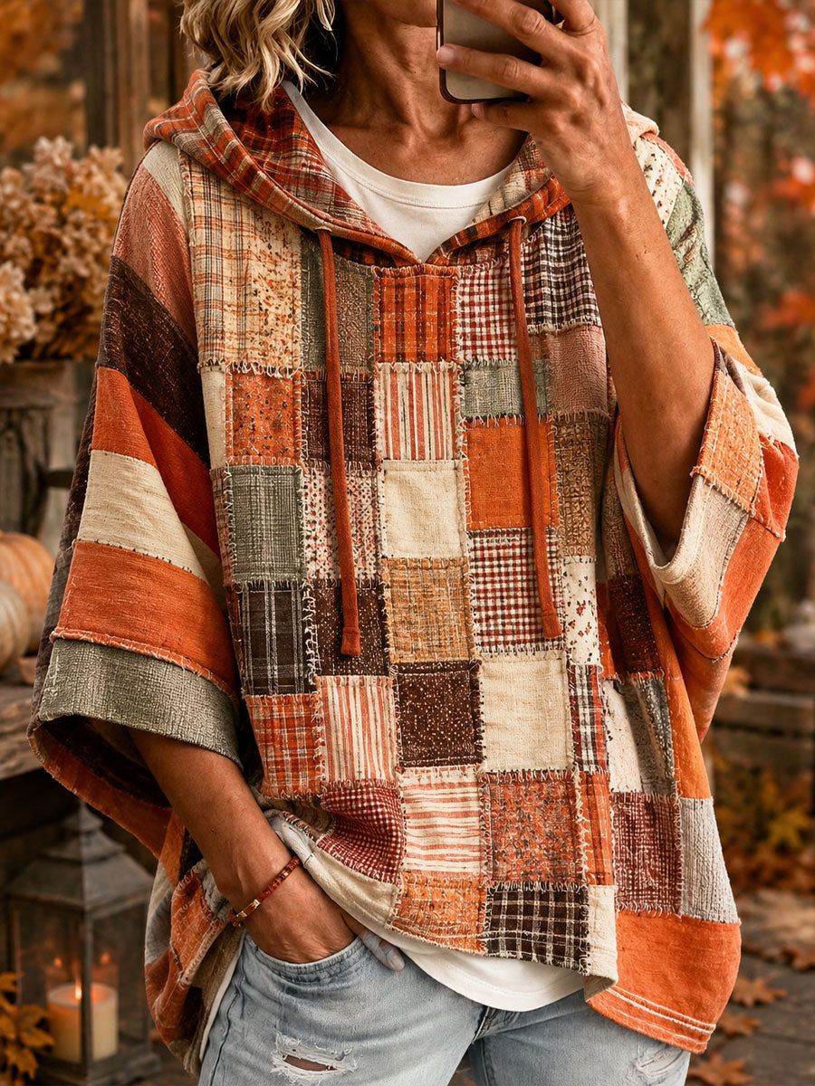 Roxana | Felpa Oversized con Patchwork Artistico