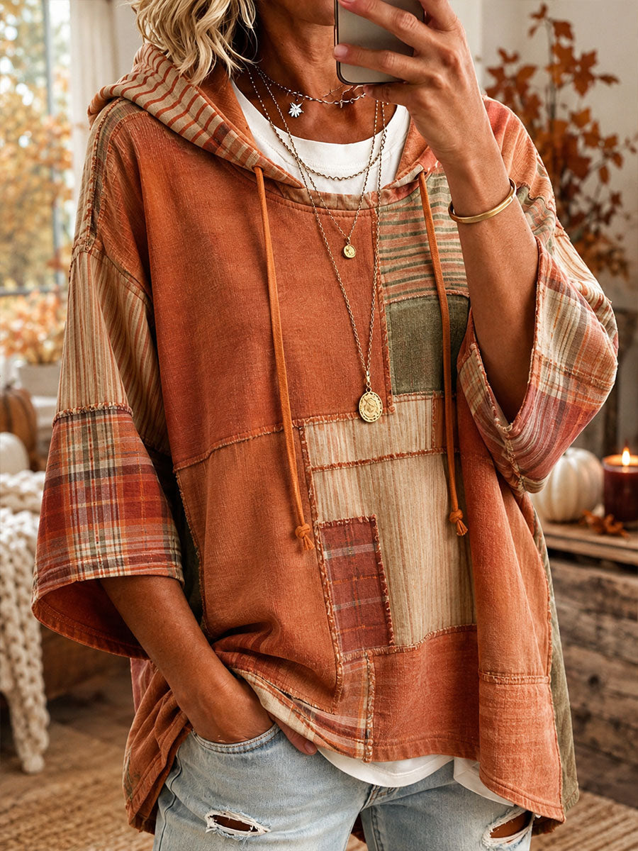 Sorina | Felpa Oversized in Patchwork con Toni Autunnali