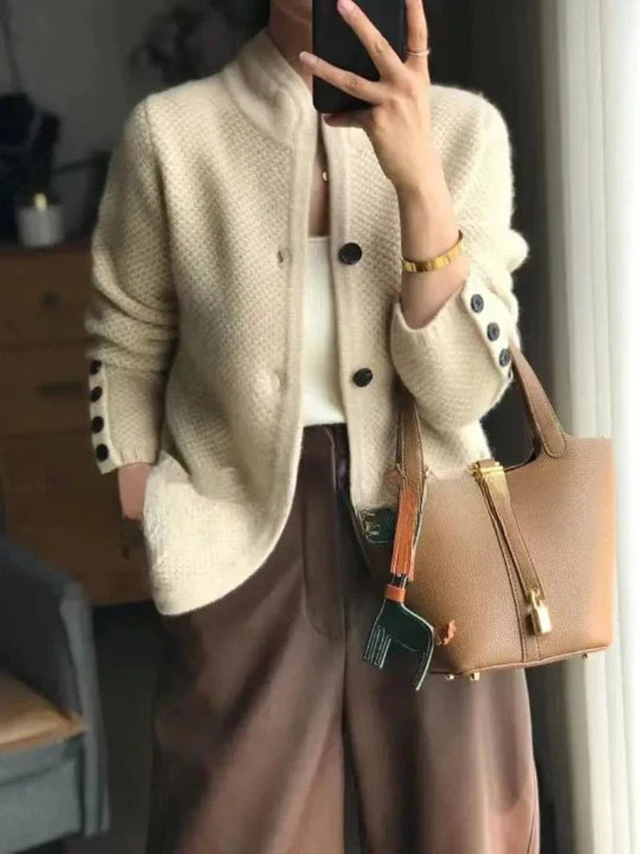 Penelope | Cardigan in Maglia di Lana da Donna con Bottoni Frontali